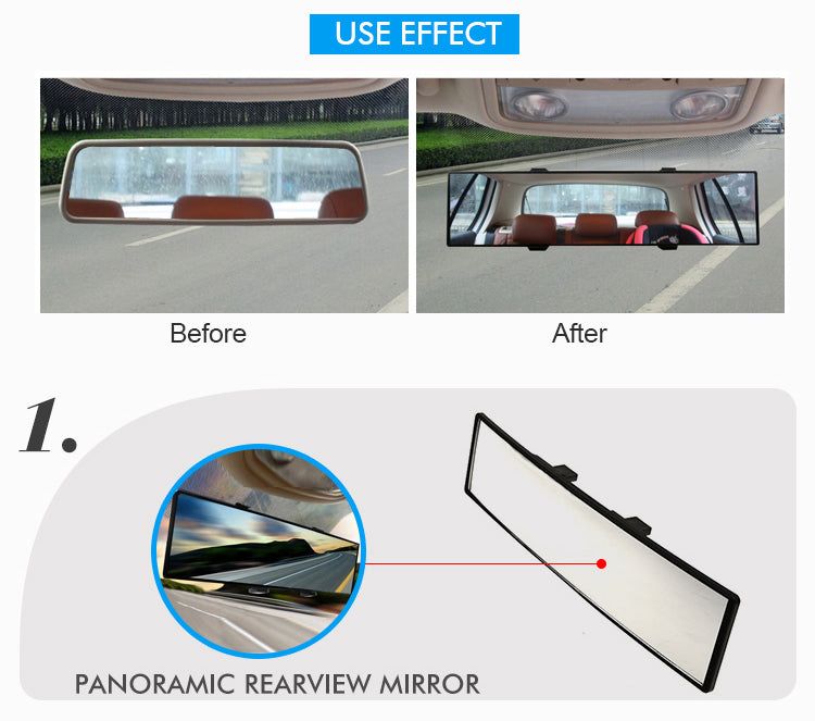 Panoramic Rear View Mirror - Aluminum coated